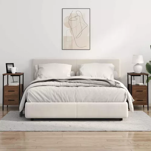 Éjjeli asztal fiókkal barna tölgy 30 x 48 x 61 cm Faanyag