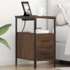 Éjjeli asztal fiókkal 2 pcs barna tölgy 30 x 48 x 61 cm Faanyag