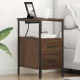 Éjjeli asztal fiókkal 2 pcs barna tölgy 30 x 48 x 61 cm Faanyag