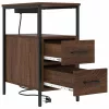 Éjjeli asztal fiókkal 2 pcs barna tölgy 30 x 48 x 61 cm Faanyag