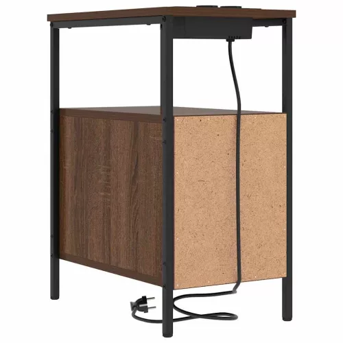 Éjjeli asztal fiókkal 2 pcs barna tölgy 30 x 48 x 61 cm Faanyag