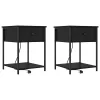 Éjjeliszekrény 2 pcs Musta tammi 42 x 41 x 56 cm Faanyag
