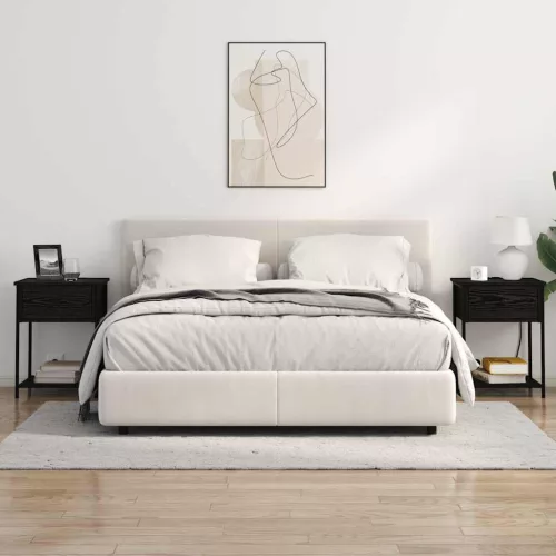 Éjjeliszekrény 2 pcs Musta tammi 42 x 41 x 56 cm Faanyag