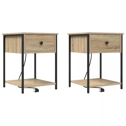 Éjjeliszekrény 2 pcs sonoma tölgy 42 x 41 x 56 cm Faanyag