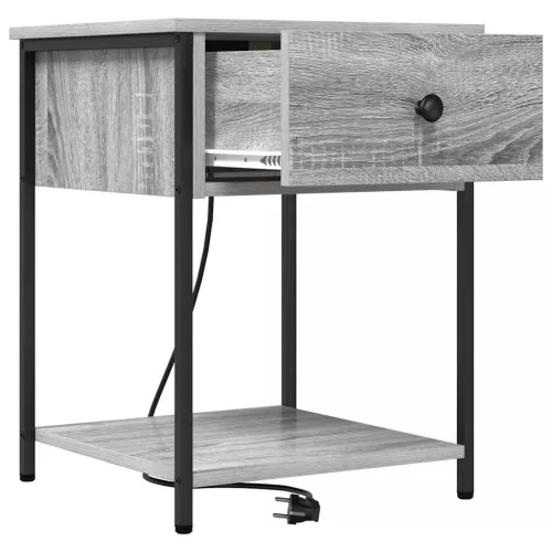 Éjjeliszekrény 2 pcs Szürke sonoma 42 x 41 x 56 cm Faanyag