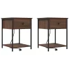 Éjjeliszekrény 2 pcs barna tölgy 42 x 41 x 56 cm Faanyag