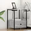Éjjeliszekrény Töltőállomással 2 pcs Szürke sonoma Faanyag