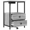 Éjjeliszekrény Töltőállomással 2 pcs Szürke sonoma Faanyag