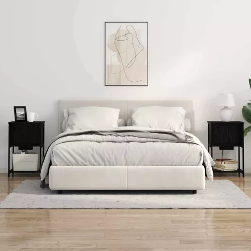 Éjjeliszekrény 2 pcs Musta tammi 38 x 31 x 61 cm Faanyag
