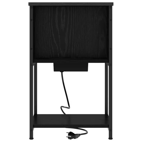 Éjjeliszekrény 2 pcs Musta tammi 38 x 31 x 61 cm Faanyag
