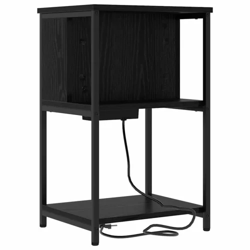 Éjjeliszekrény 2 pcs Musta tammi 38 x 31 x 61 cm Faanyag