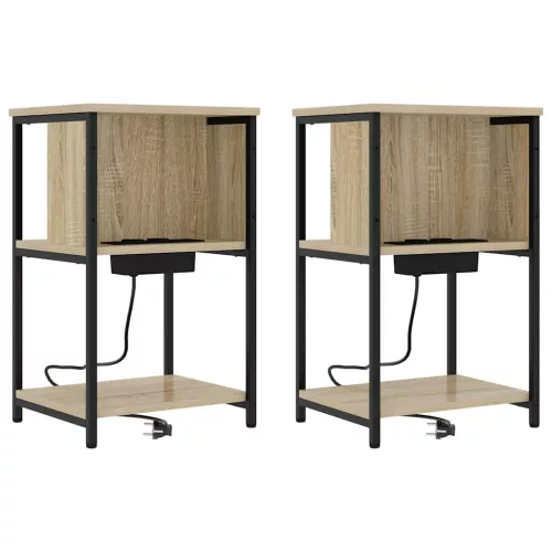 Éjjeliszekrény 2 pcs sonoma tölgy 38 x 31 x 61 cm Faanyag