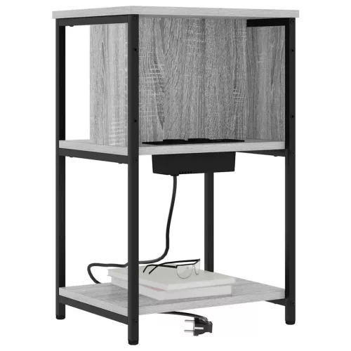 Éjjeliszekrény 2 pcs Szürke sonoma 38 x 31 x 61 cm Faanyag