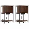Éjjeliszekrény 2 pcs barna tölgy 38 x 31 x 61 cm Faanyag
