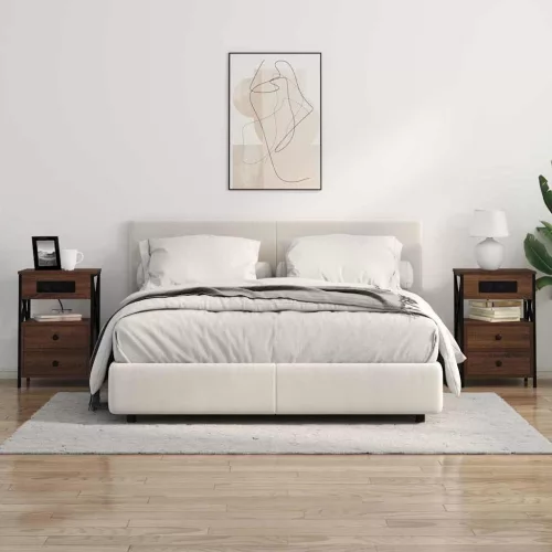 Éjjeliszekrény Töltőállomással Barna Tölgy 40 x 31 x 60 cm