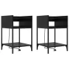 Éjjeli asztal 2 pcs Musta tammi 40 x 40 x 61 cm Faanyag