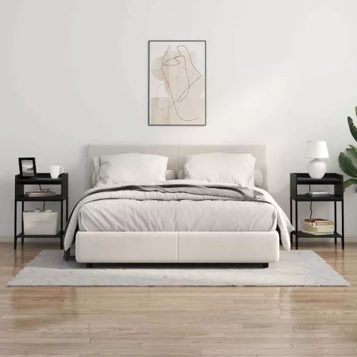 Éjjeli asztal 2 pcs Musta tammi 40 x 40 x 61 cm Faanyag