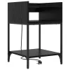 Éjjeli asztal 2 pcs Musta tammi 40 x 40 x 61 cm Faanyag