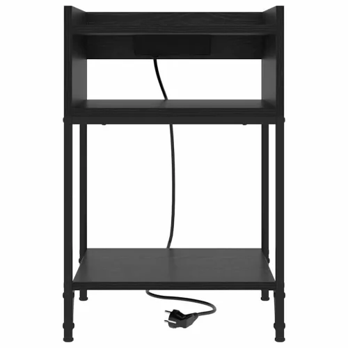 Éjjeli asztal 2 pcs Musta tammi 40 x 40 x 61 cm Faanyag