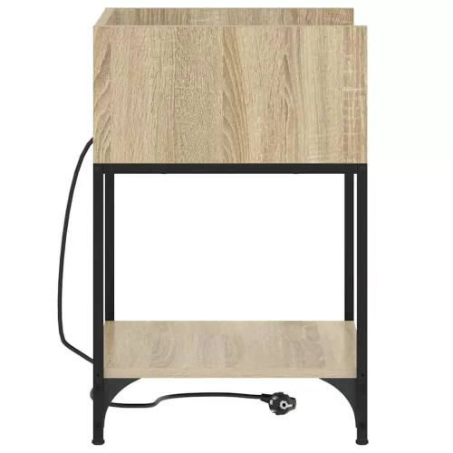 Éjjeli asztal polcokkal sonoma tölgy 40 x 40 x 61 cm Faanyag