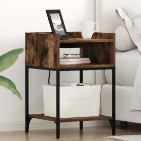   Éjjeli asztal 2 pcs Füstölt tölgy 40 x 40 x 61 cm Faanyag