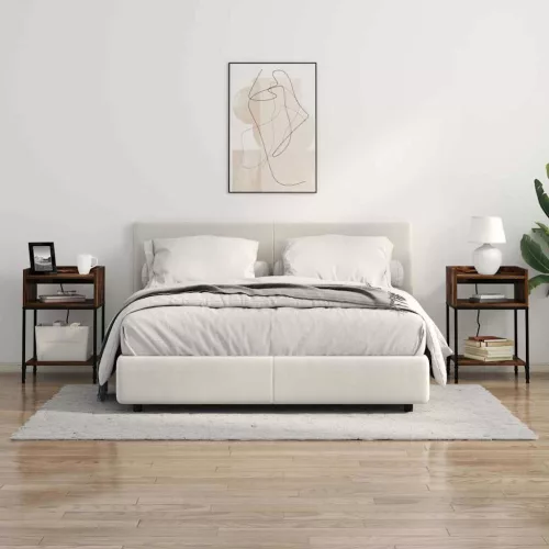 Éjjeli asztal 2 pcs Füstölt tölgy 40 x 40 x 61 cm Faanyag
