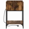 Éjjeli asztal 2 pcs Füstölt tölgy 40 x 40 x 61 cm Faanyag