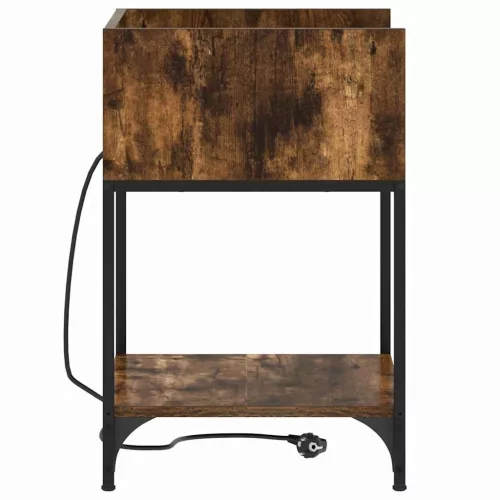 Éjjeli asztal 2 pcs Füstölt tölgy 40 x 40 x 61 cm Faanyag