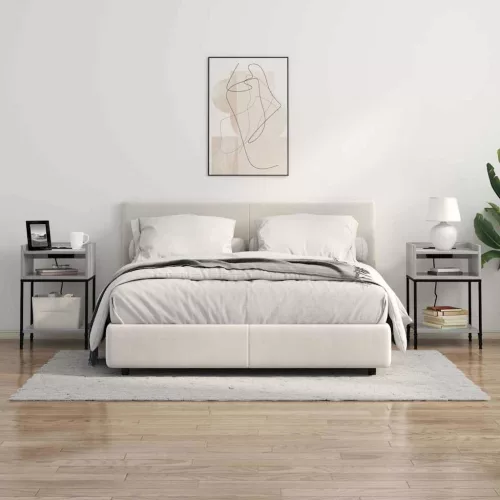 Éjjeliszekrény polcokkal Szürke sonoma 40 x 40 x 61 cm Faanyag