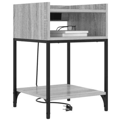 Éjjeli asztal 2 pcs Szürke sonoma 40 x 40 x 61 cm Faanyag