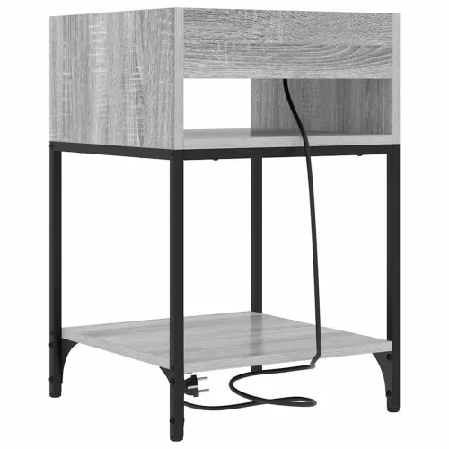 Éjjeli asztal 2 pcs Szürke sonoma 40 x 40 x 61 cm Faanyag