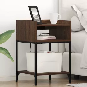 Éjjeli asztal 2 pcs barna tölgy 40 x 40 x 61 cm Faanyag