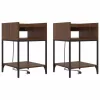 Éjjeli asztal 2 pcs barna tölgy 40 x 40 x 61 cm Faanyag