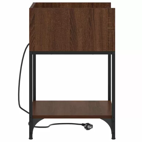 Éjjeli asztal 2 pcs barna tölgy 40 x 40 x 61 cm Faanyag