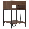 Éjjeli asztal 2 pcs barna tölgy 40 x 40 x 61 cm Faanyag