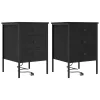 Éjjeliszekrény 2 pcs Musta tammi 42 x 41 x 61 cm Faanyag