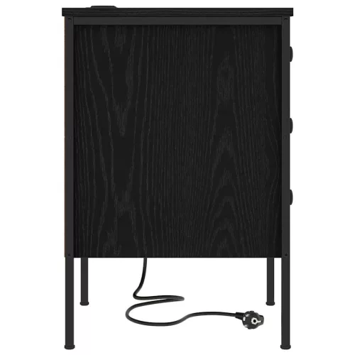 Éjjeliszekrény 2 pcs Musta tammi 42 x 41 x 61 cm Faanyag