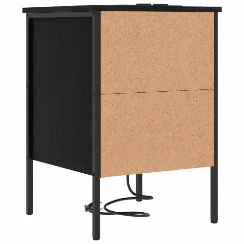 Éjjeliszekrény 2 pcs Musta tammi 42 x 41 x 61 cm Faanyag