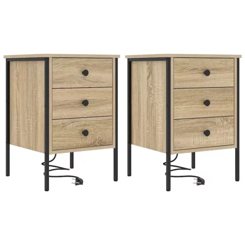 Éjjeliszekrény 2 pcs sonoma tölgy 42 x 41 x 61 cm Faanyag