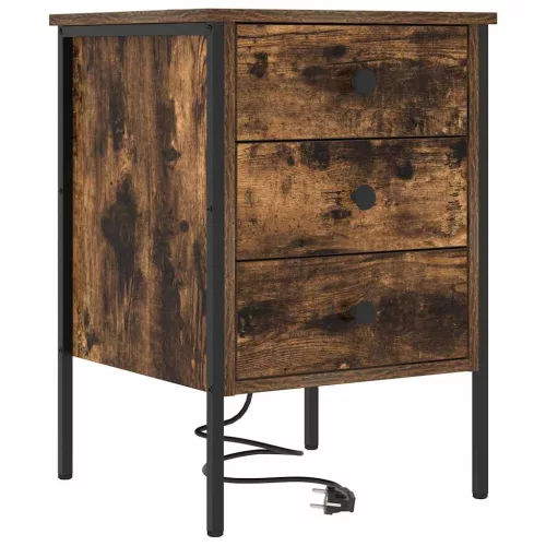 Éjjeliszekrény 2 pcs Füstölt tölgy 42 x 41 x 61 cm Faanyag