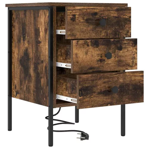 Éjjeliszekrény 2 pcs Füstölt tölgy 42 x 41 x 61 cm Faanyag