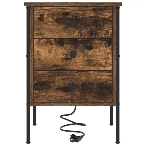 Éjjeliszekrény 2 pcs Füstölt tölgy 42 x 41 x 61 cm Faanyag