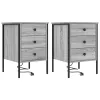 Éjjeliszekrény 2 pcs Szürke sonoma 42 x 41 x 61 cm Faanyag