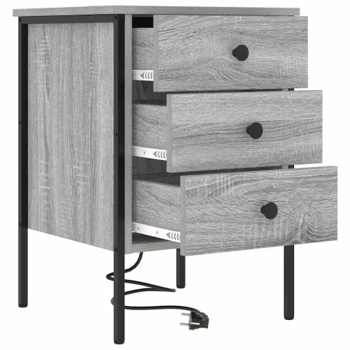 Éjjeliszekrény 2 pcs Szürke sonoma 42 x 41 x 61 cm Faanyag
