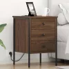 Éjjeliszekrény 2 pcs barna tölgy 42 x 41 x 61 cm Faanyag