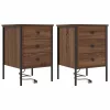 Éjjeliszekrény 2 pcs barna tölgy 42 x 41 x 61 cm Faanyag