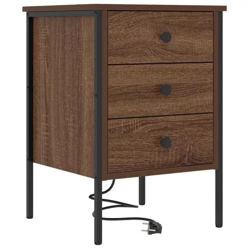 Éjjeliszekrény 2 pcs barna tölgy 42 x 41 x 61 cm Faanyag