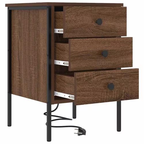 Éjjeliszekrény 2 pcs barna tölgy 42 x 41 x 61 cm Faanyag