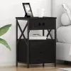 Éjjeliszekrény 2 pcs Musta tammi 40 x 31 x 60 cm Faanyag