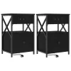 Éjjeliszekrény 2 pcs Musta tammi 40 x 31 x 60 cm Faanyag